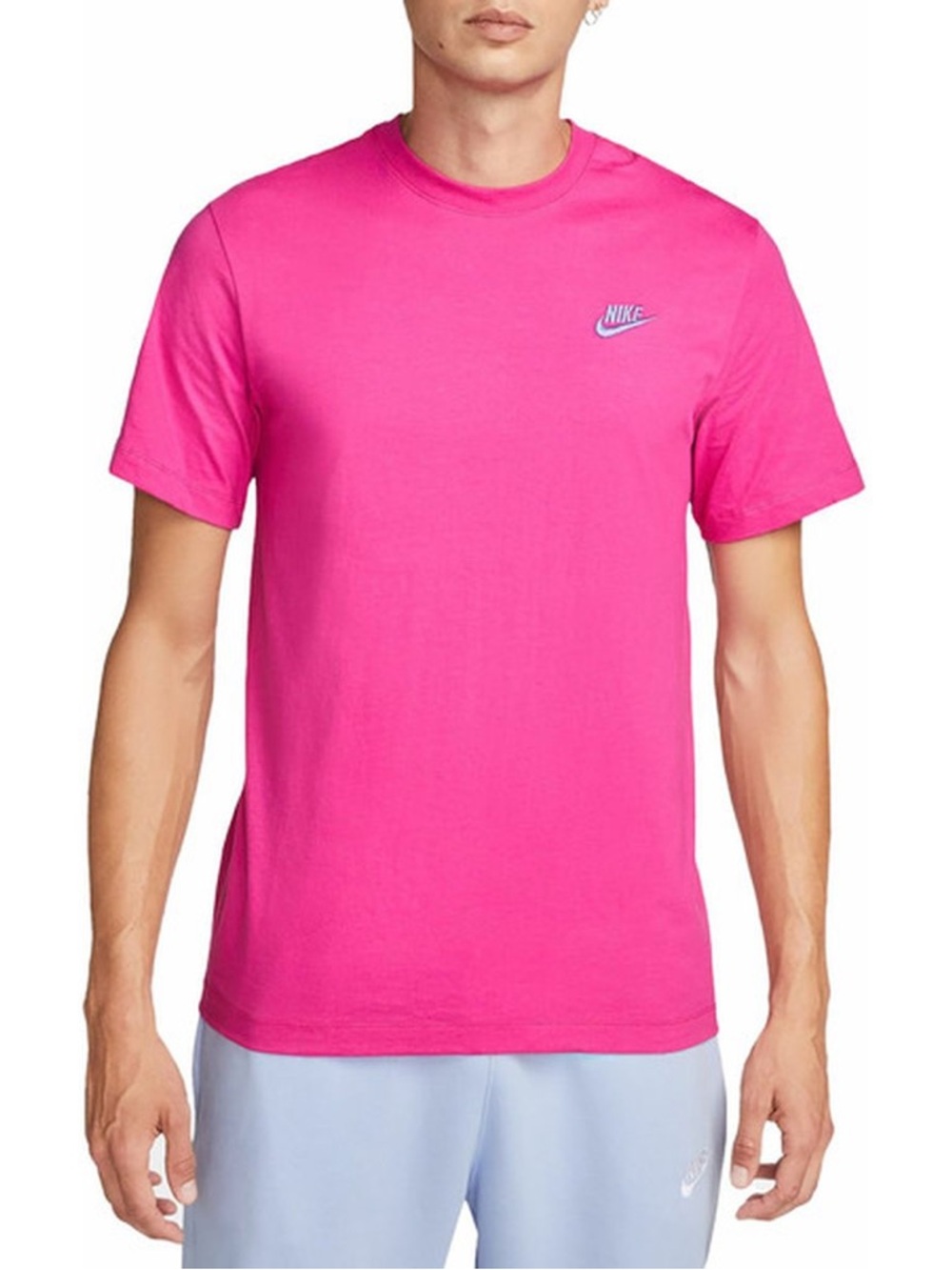 Nike Men's Hot Pink Short-Sleeve Crew Tee